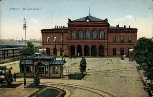 Ak Poznań Posen, Hauptbahnhof