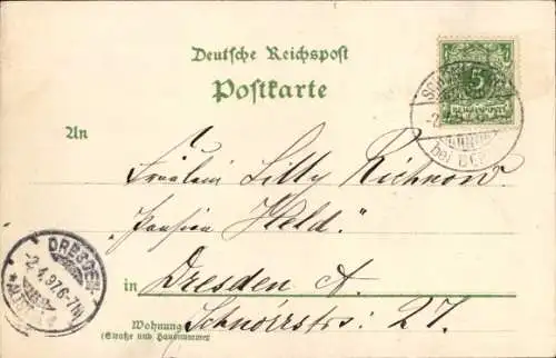 Litho Berlin Schöneberg, Rathaus, Pfarrhaus, Alte Dorfkirche, Kaiser Wilhelm Denkmal