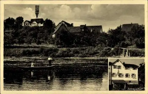 Ak Mundelsheim am Neckar Württemberg, Teilansicht, Schreyerhof, Gasthof z. Anker