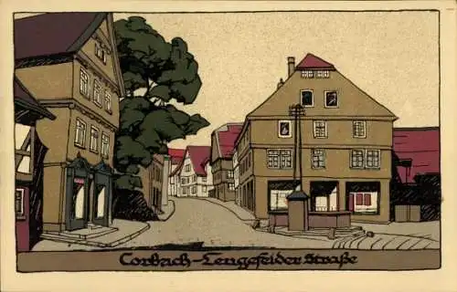 Steindruck Ak Korbach in Hessen, Lengefelder Straße