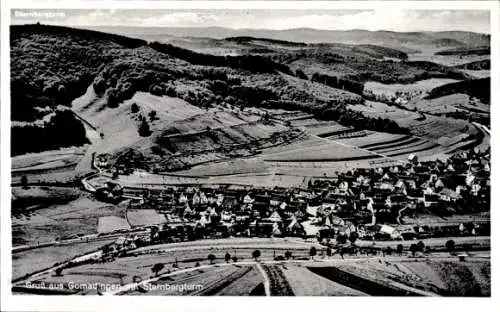 Ak Gomadingen in Württemberg, Fliegeraufnahme, Sternbergturm