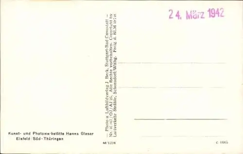 Ak Eisfeld in Thüringen, Fliegeraufnahme