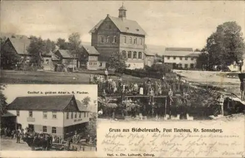 Ak Sichelreuth Föritztal in Thüringen, Gasthof zum goldenen Adler
