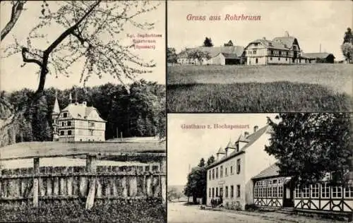 Ak Rohrbrunn Weibersbrunn im Spessart, Gasthaus zum Hochspessart, Jagdschloss