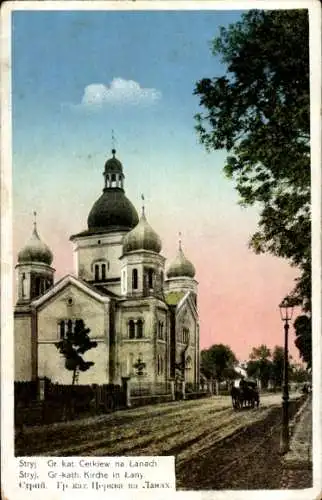 Ak Stryj Stryi Ukraine, Gr.-katholische Kirche in Lany