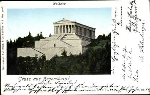 Ak Donaustauf in der Oberpfalz, Walhalla bei Regensburg