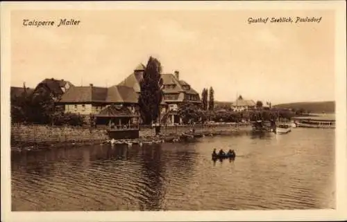 Ak Malter Dippoldiswalde, Talsperre Malter, Gasthof Seeblick, Paulsdorf