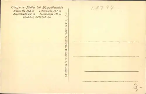 Ak Malter Dippoldiswalde, Talsperre Malter, Gasthof Seeblick, Paulsdorf