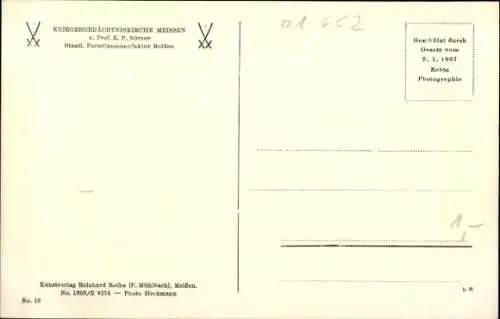 Ak Meißen in Sachsen, Kriegergedächtniskirche, Porzellan, St. Nikolai, Innenansicht