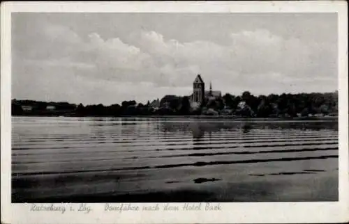 Ak Ratzeburg im Herzogtum Lauenburg, Domfähre nach dem Hotel Baek, Großer Ratzeburger See