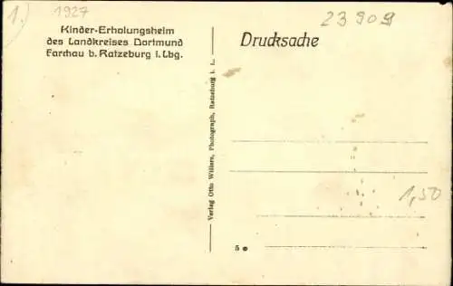 Ak Farchau Schmilau im Herzogtum Lauenburg, Kinder-Erholungsheim des Landkreises Dortmund