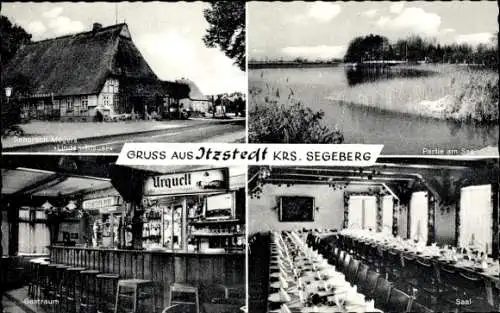 Ak Itzstedt in Holstein, See, Schorsch Meyers Linden-Klause, Gastraum, Saal