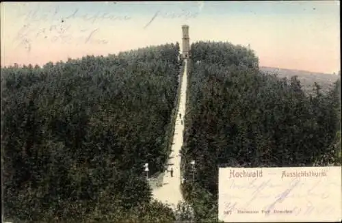 Ak Oybin in der Oberlausitz, Zittauer Gebirge, Hochwald, Hvozd, Aussichtsturm