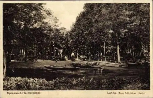 Ak Lehde Lübbenau im Spreewald, Zum fröhlichen Hecht