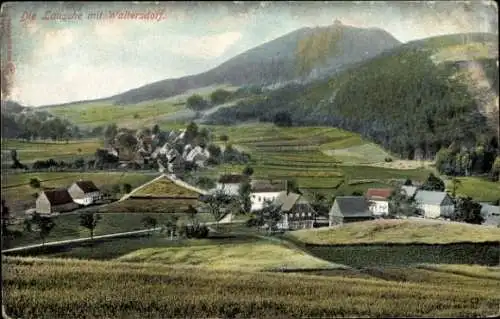 Ak Waltersdorf Großschönau in Sachsen, Gesamtansicht, Lausche