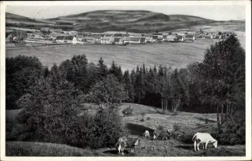 Ak Reußendorf Wildflecken, Die Rhön, Blick vom Dammersfeld, Kreuzberg