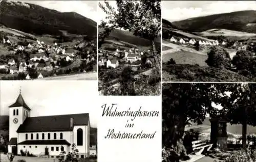 Ak Wulmeringhausen Olsberg im Sauerland, Panorama, Kirche