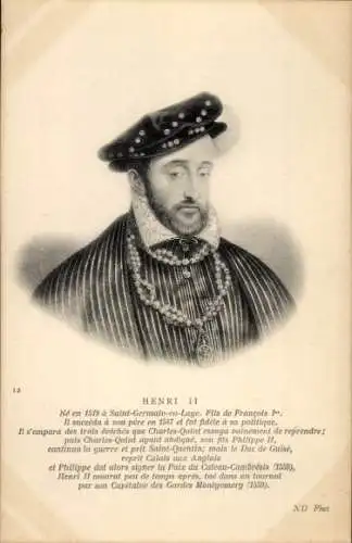 Ak König Heinrich II., Portrait