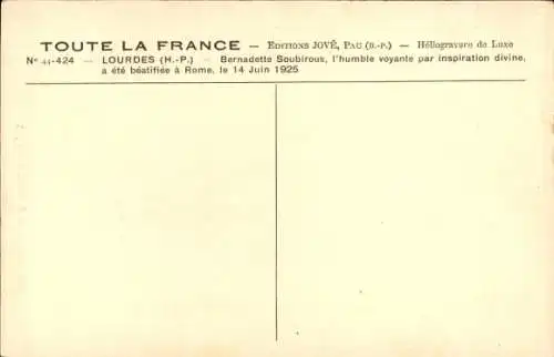 Ak Bernadette Soubirous, Ordensschwester, Portrait