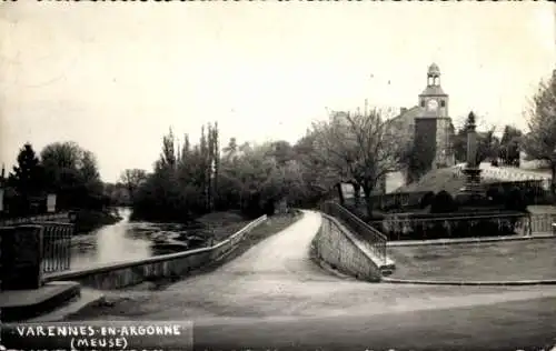 Ak Varennes en Argonne Meuse, Brücke, Kirche