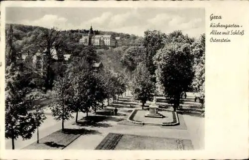 Ak Gera in Thüringen, Küchengarten, Allee, Schloss Osterstein