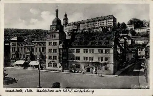 Ak Rudolstadt in Thüringen, Marktplatz, Schloss Heidecksburg