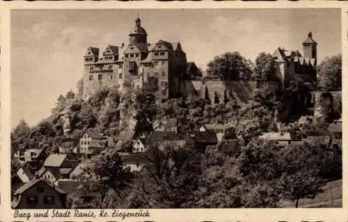 Ak Ranis in Thüringen, Burg und Stadt