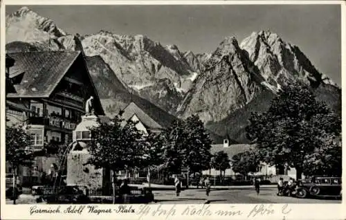 Ak Garmisch Partenkirchen in Oberbayern, Adolf Wagner-Platz