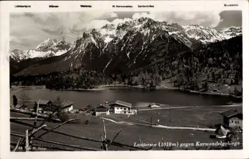 Ak Mittenwald in Oberbayern, Lautersee, Karwendelgebirge