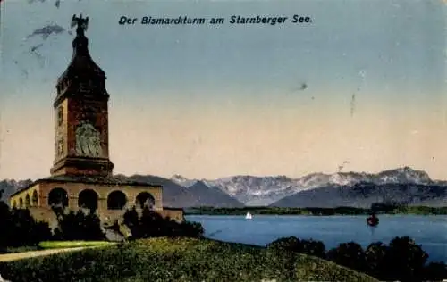 Ak Assenhausen Berg am Starnberger See, Bismarckturm