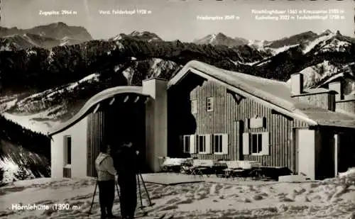 Ak Bad Kohlgrub in Oberbayern, Hörndle, Hörndl, Hörnlehütte, Zugspitze, Friederspitze, Winter