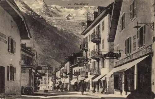 Ak Chamonix Mont Blanc Haute Savoie, Rue Nationale