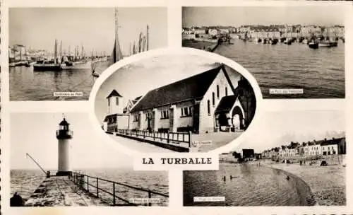 Ak La Turballe Loire-Atlantique, Leuchtturm, Strand, Hafen