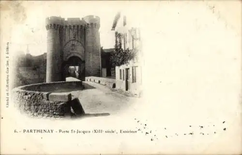 Ak Parthenay Deux Sèvres, Porte Saint Jacques