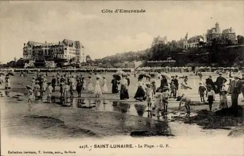 Ak Saint Lunaire Ille et Vilaine, Strand