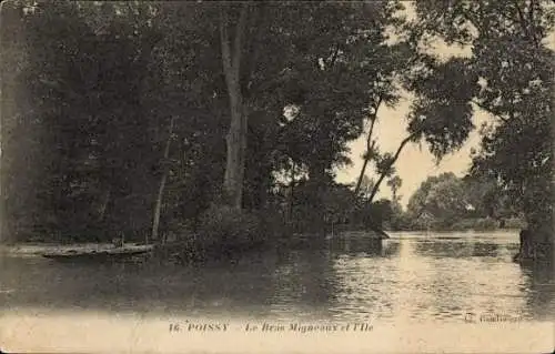 Ak Poissy Yvelines, Le Bras Migneaux, l'Ile