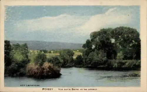 Ak Poissy Yvelines, Seine et les coteaux