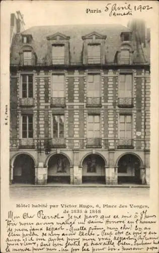 Ak Paris IV, von Victor Hugo bewohntes Hotel