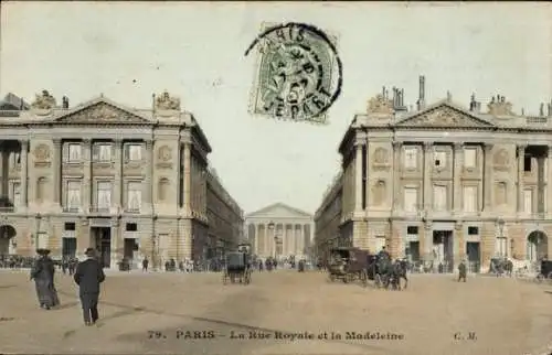 Ak Paris VIIIe Élysée, Rue Royale, la Madeleine