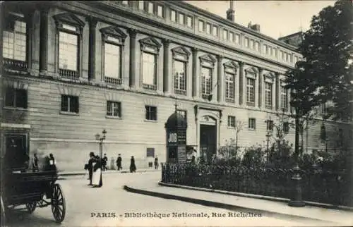 Ak Bourse de Paris II, Rue de Richelieu, Nationalbibliothek