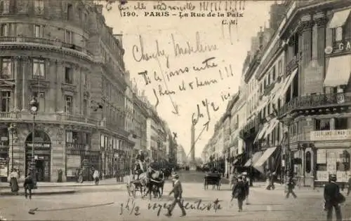 Ak Bourse de Paris II, Rue de la Paix