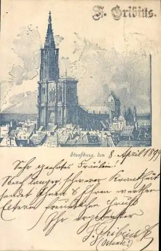 Ak Strasbourg Straßburg Elsass Bas Rhin, Münster