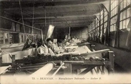 Ak Beauvais Oise, La Manufacture Nationale, Atelier B