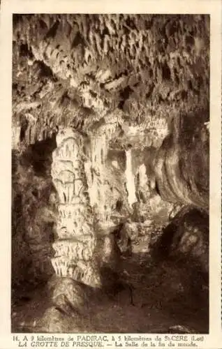 Ak Padirac Lot, Grotte de Presque, Salle de la fin du monde