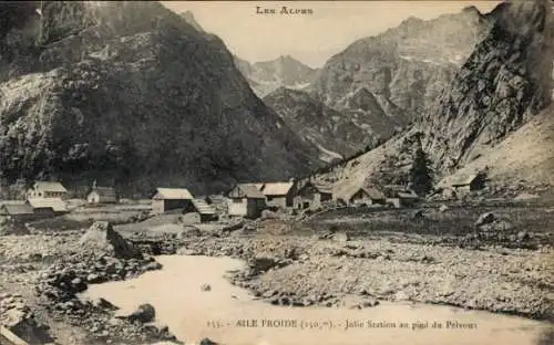 Ak Ailefroide Hautes-Alpes, hübsches Resort an der Spitze von Pelvoux