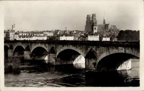 Ak Orléans Loiret, Gesamtansicht und der Grand Pont