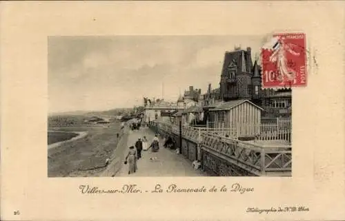 Passepartout Ak Villers sur Mer Calvados, Promenade de la Digue