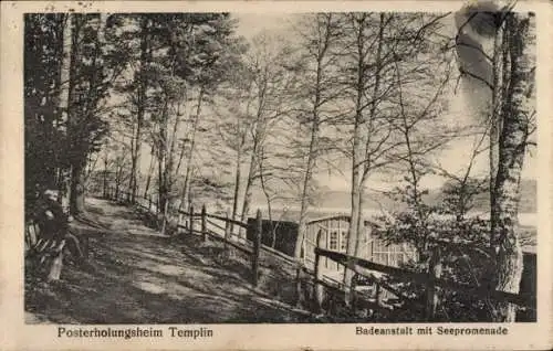 Ak Templin in der Uckermark, Posterholungsheim, Badeanstalt, Seepromenade