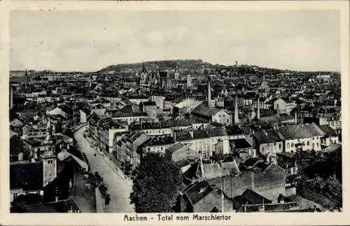 Ak Aachen in Nordrhein Westfalen, Totalansicht, Blick vom Marschlertor