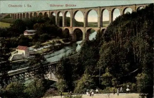 Ak Chemnitz in Sachsen, Göhrener Brücke